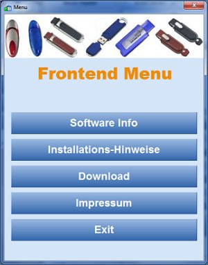 Screenshots of a menu on a Windows-PC